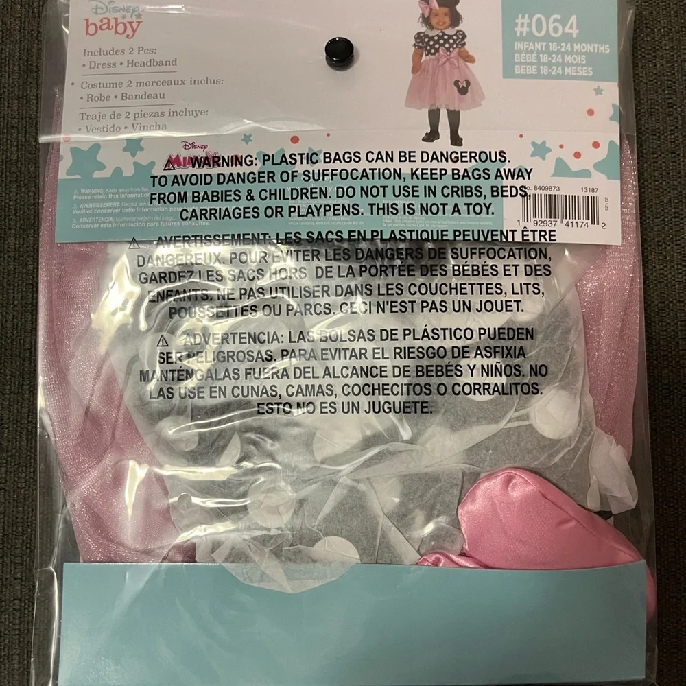Disney Baby Minnie Mouse Pink and Silver Costume